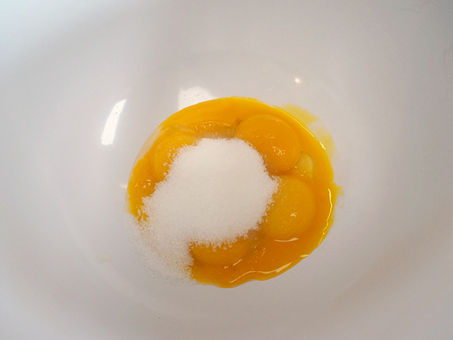08 whisk egg yolks and one third of sugar together